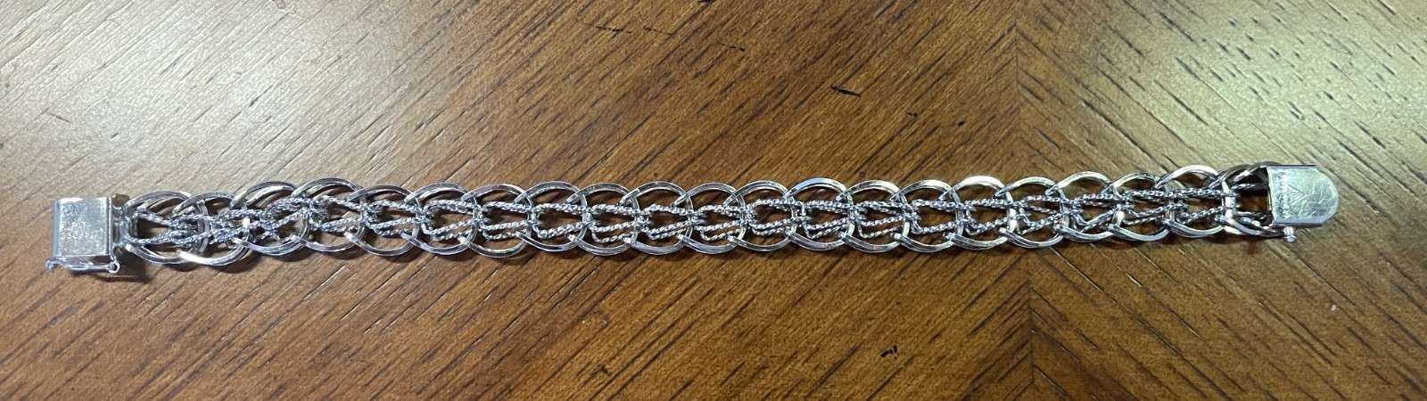 Vintage Jacoby Bender JB Multi-Link Charm Bracelet Silver Overlay Safety Clasp
