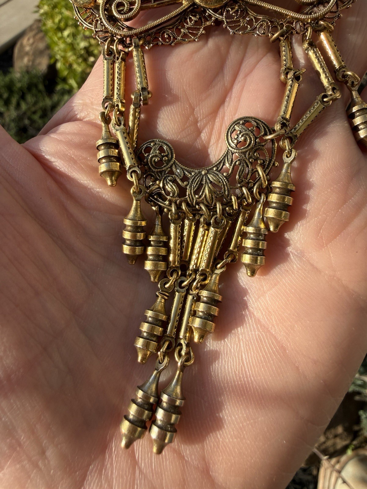 Original By Robert Vintage Victorian Revival Antique Gold Plated Festoon Brooch