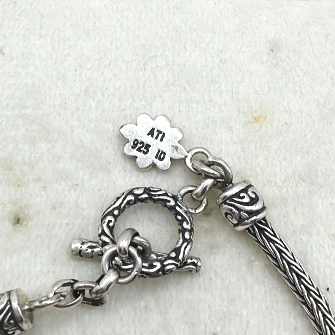 Sterling Silver ATI Annika Witt Vintage Bracelet With Toggle Closure 7″