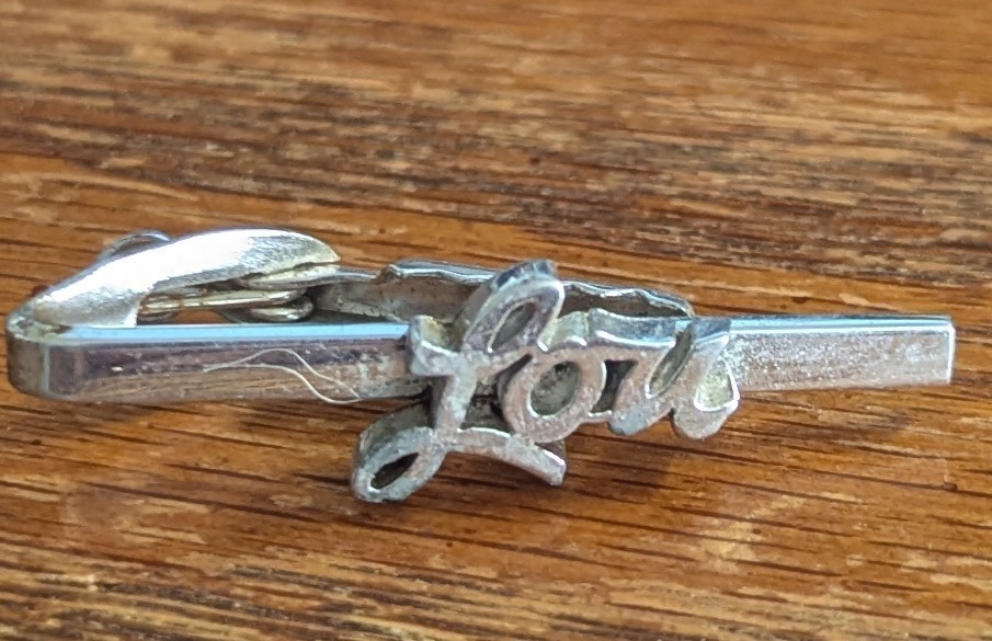 Swank Silver Colored “Lou” Tie Clip Bar Men’s Vintage