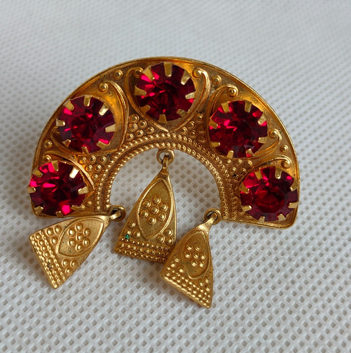 Vintage set of Soviet Czechoslovakian brooches with stones, 2 pcs. USSR.