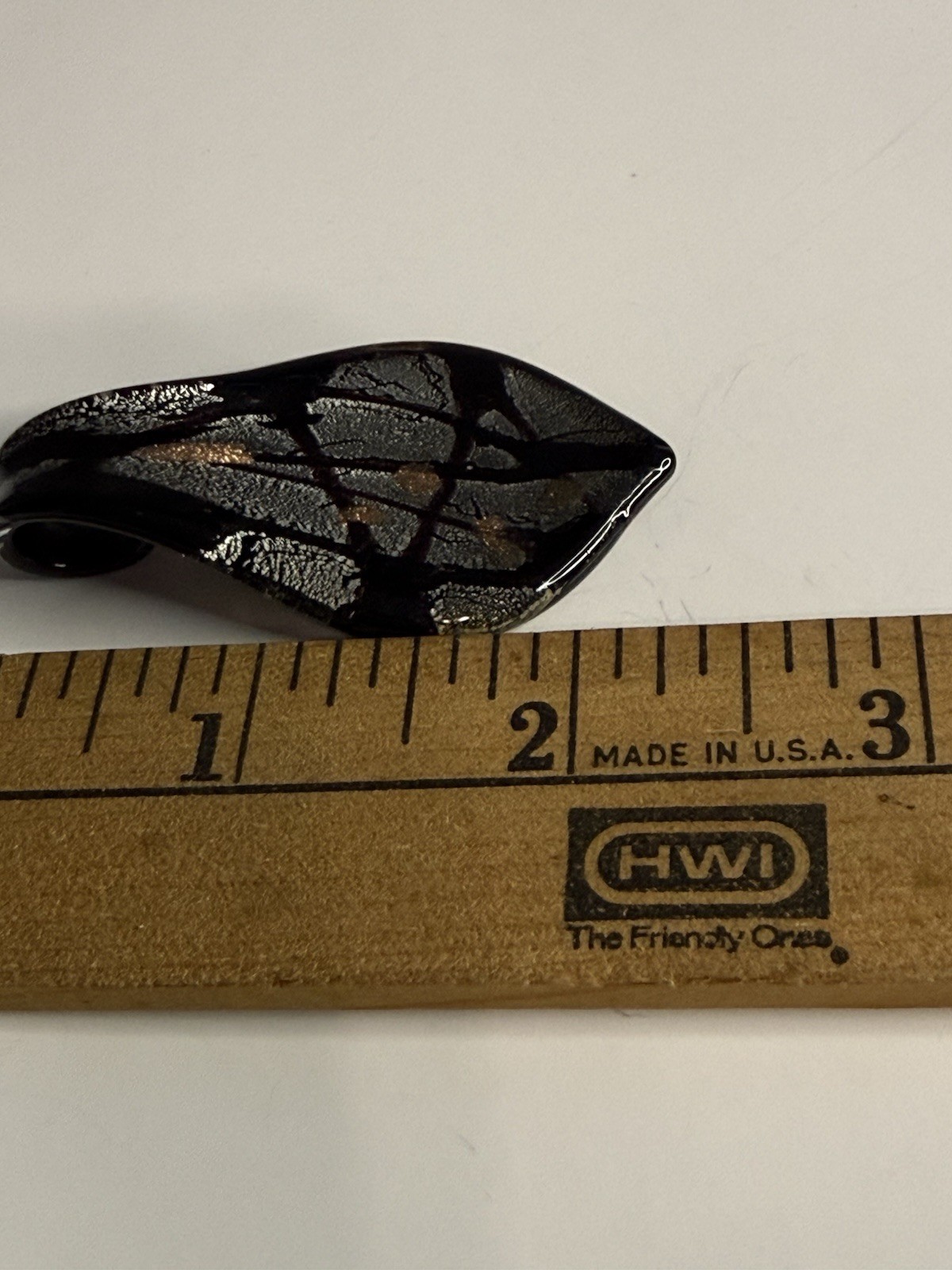 Collectible Pendant Glass Earth Tones Black Gold Gray Rust