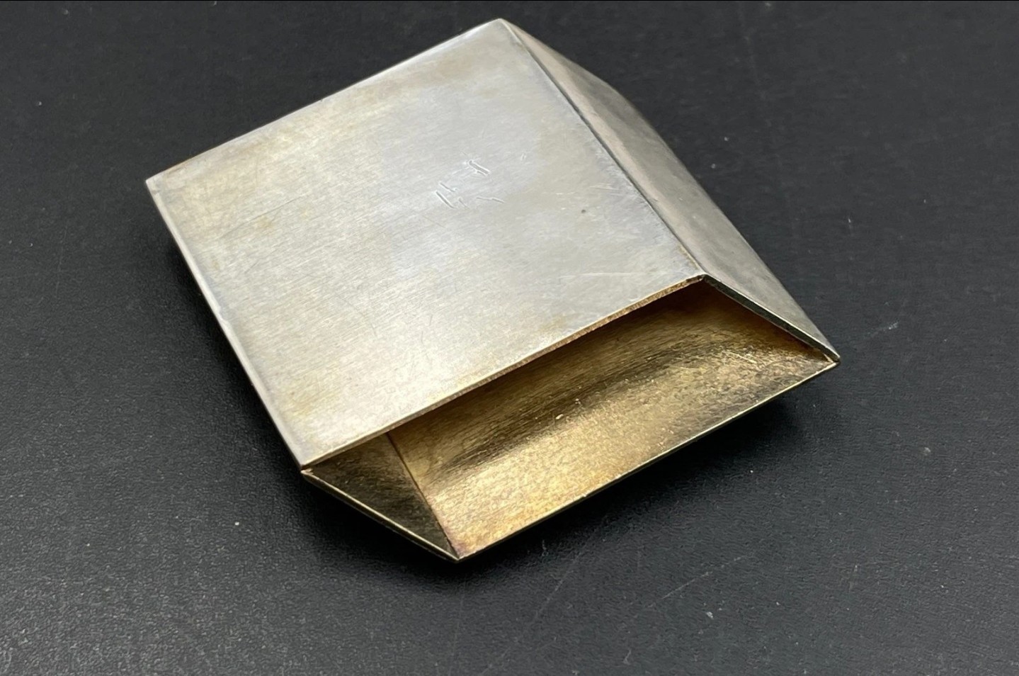 Vintage MCM Geometric Brooch Pendant 97.2% High-Purity Modernist Two-Tone 26.2 g