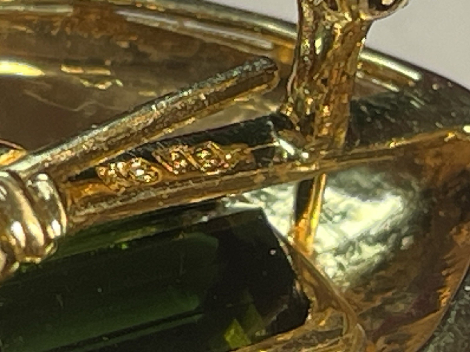 18K GOLD GREEN TOURMALINE & DIAMOND EARRINGS SIGNED OMEGA 23grs APPRAISAL $5,000