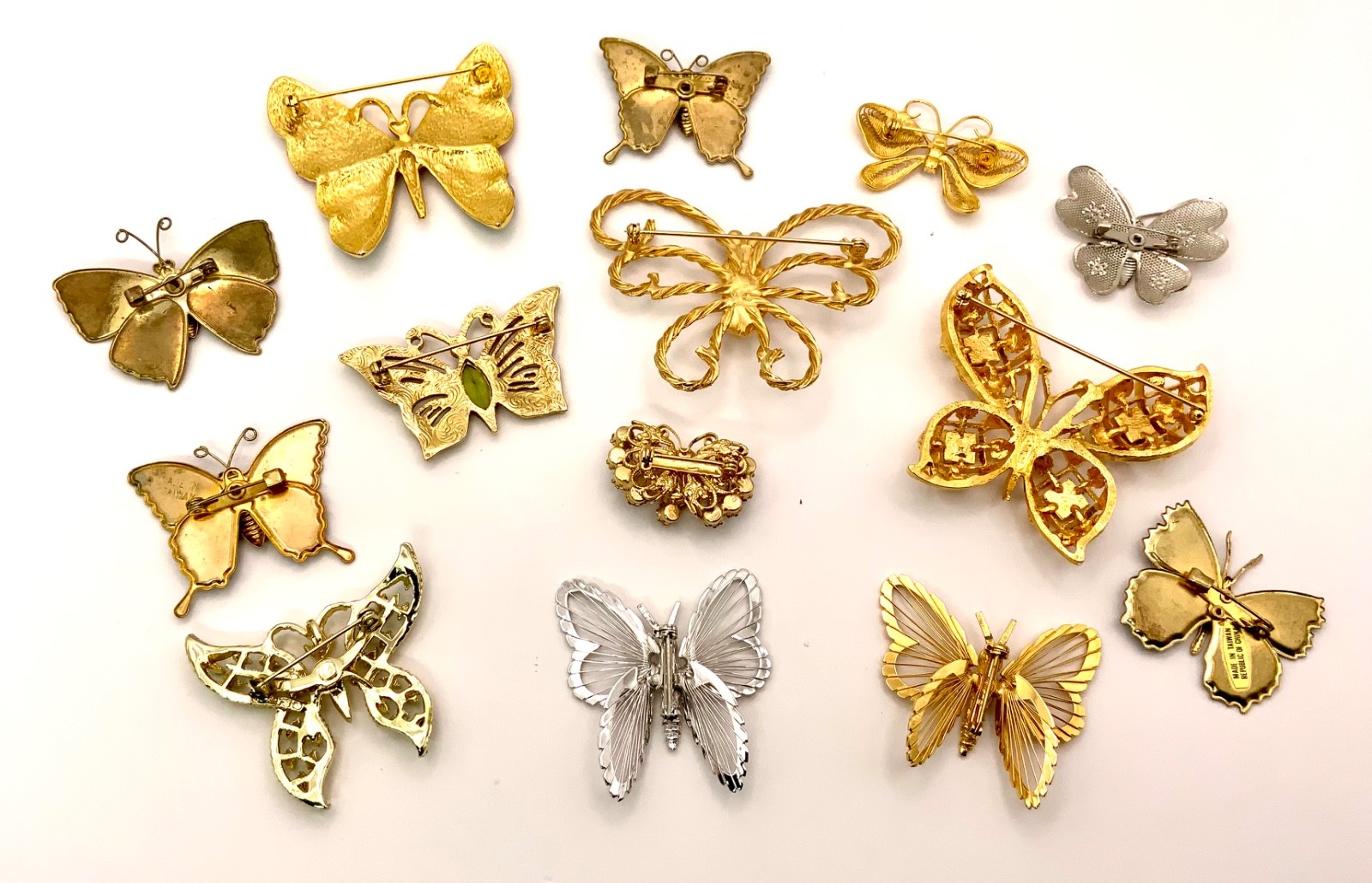 Vintage Butterfly Brooch Monet Avon Gerry’s Enamel Rhinestone Filigree Lot of 14