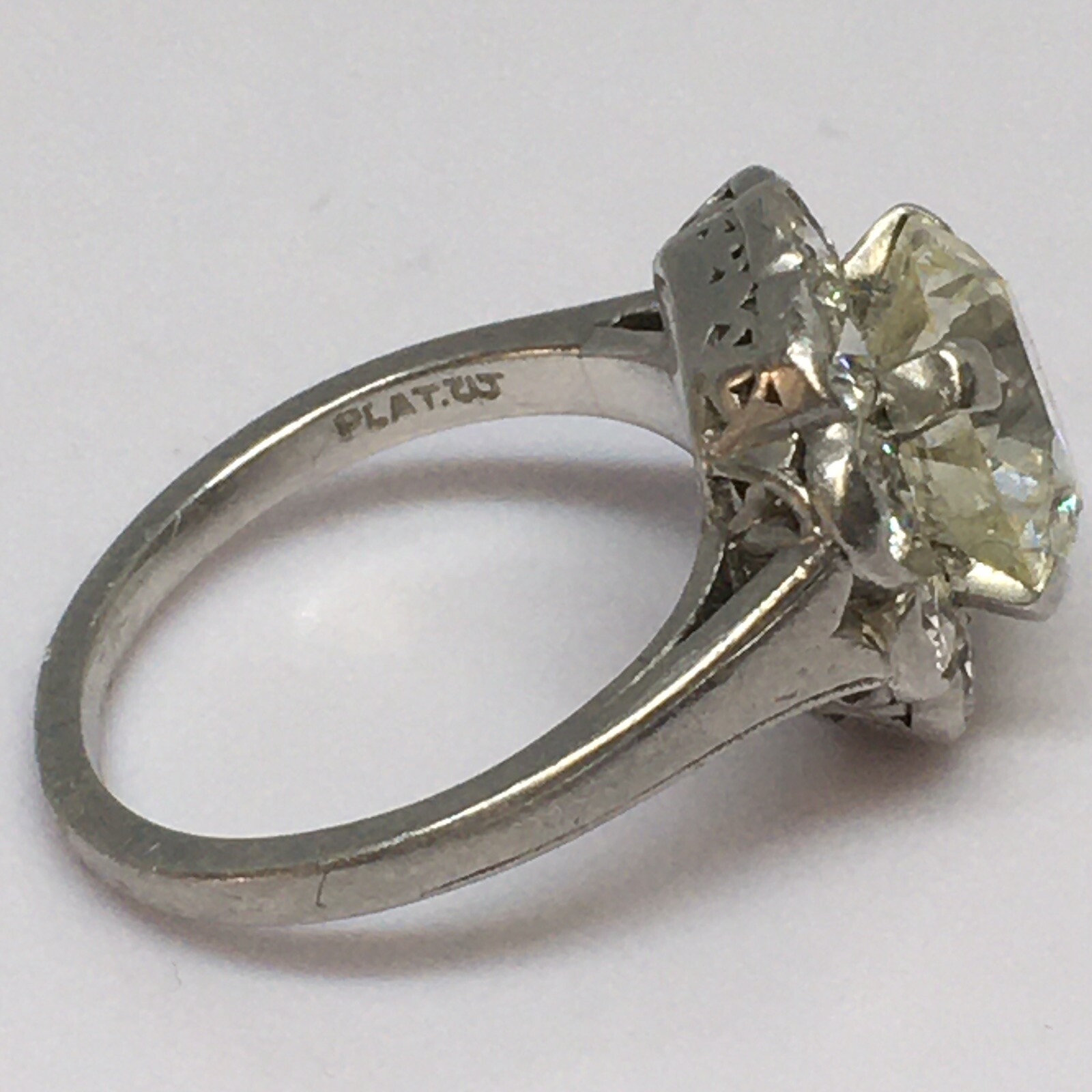 1920s Platinum Art Deco 2.65 Ct Diamond Antique Ring Handmade American Vogue
