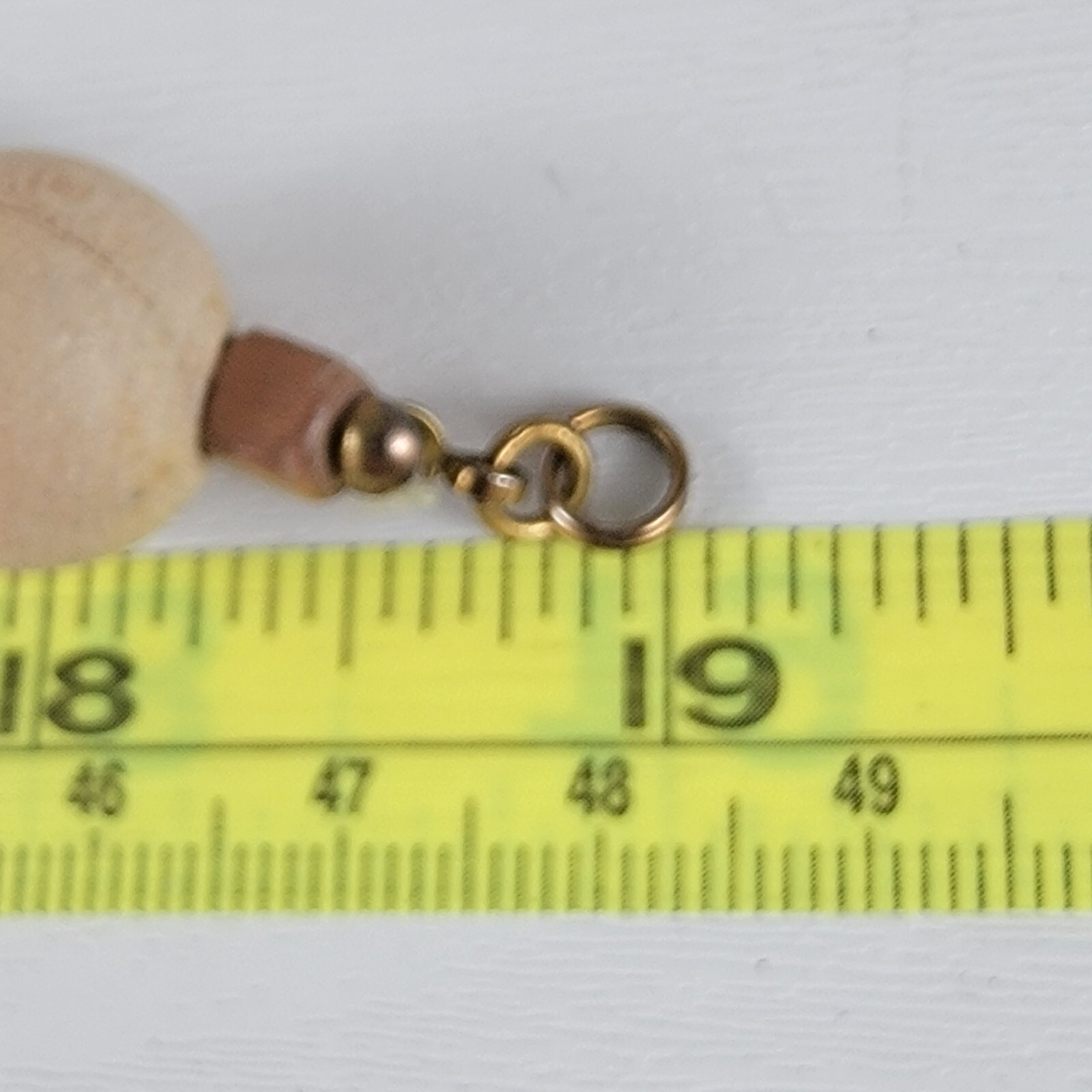 Vtg. Shell And Wood Bededed Necklace Light Pastel Tone Spring Ring Clasp 19″