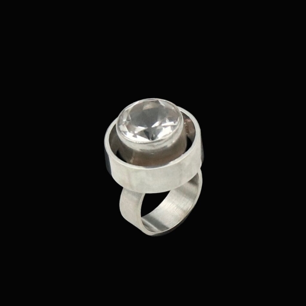 N.E. From – Denmark. Sterling Silver Ring with Rock Crystal.