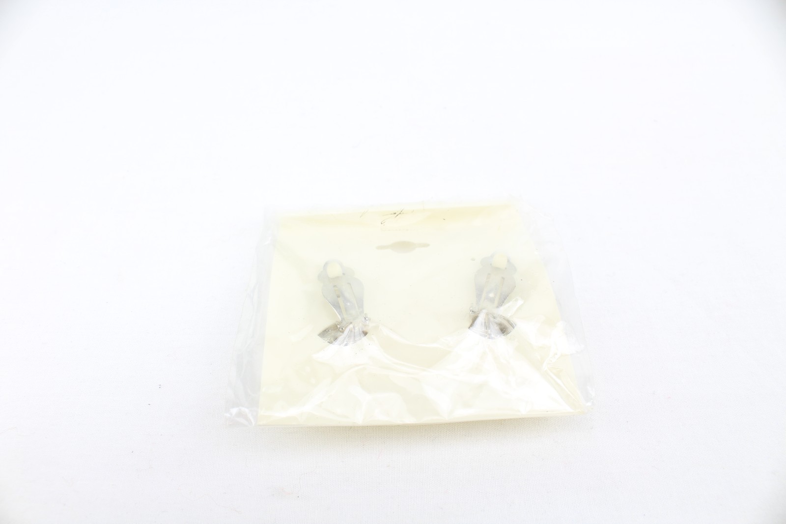 John Candice Genuine Austrian Crystal Clip On Earrings Vintage Made in USA Heavy