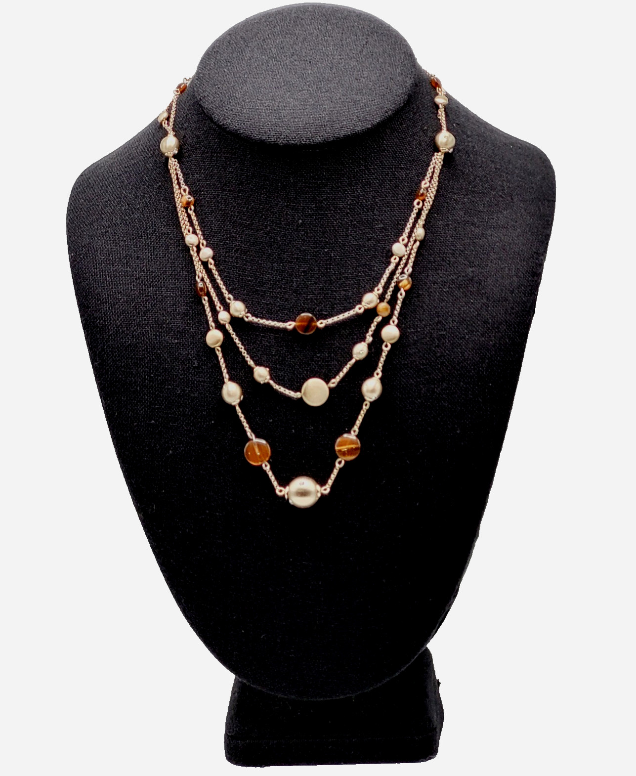 Monet Multi Strand Layer Floating Necklace Festoon Vintage Necklace 16 Inch