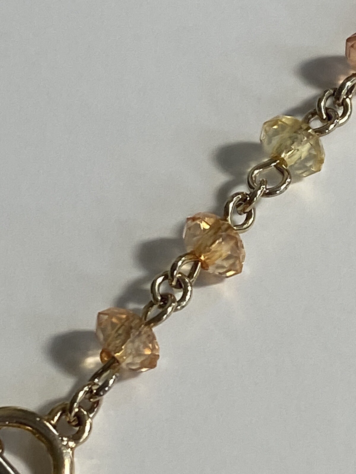 Vintage Avon Gold Tone Y-Drop Necklace Faceted Beads Toggle Closure 19”