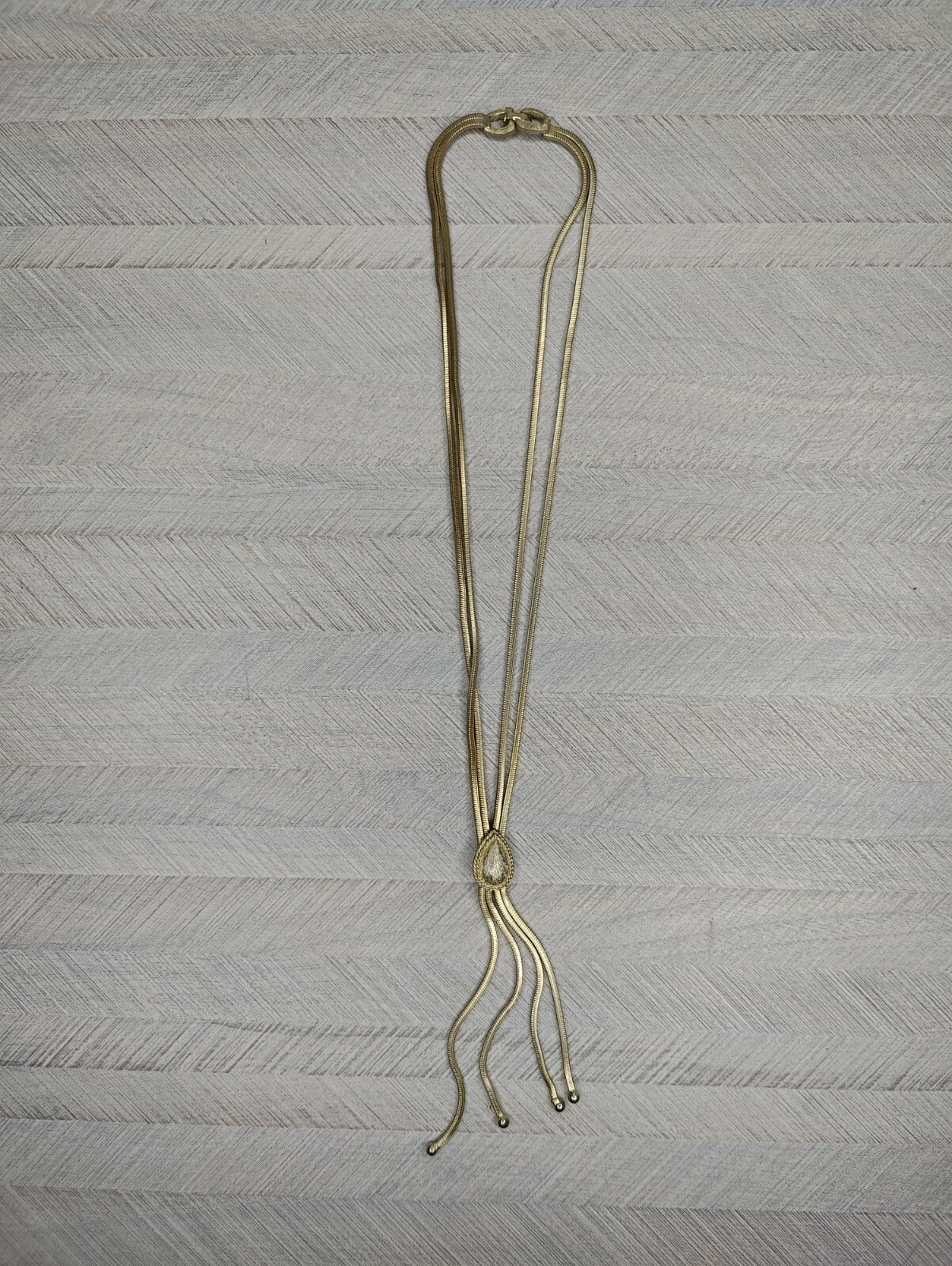 Signed Francois Necklace Pendant Gold Tone Finish 15″ Two Strand Vintage PB