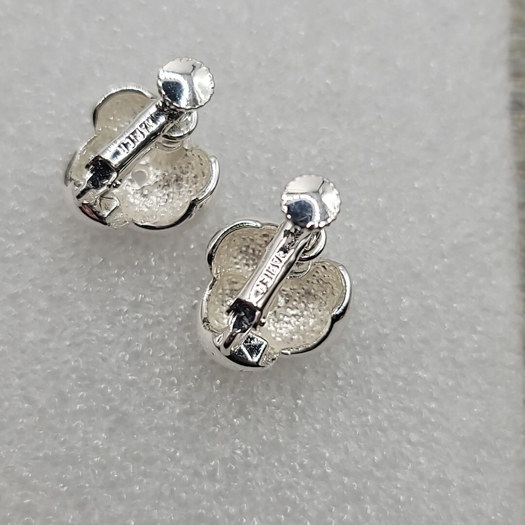 Vtg Napier Screw Back Silver Tone Love Knot Twist Clip On Earrings