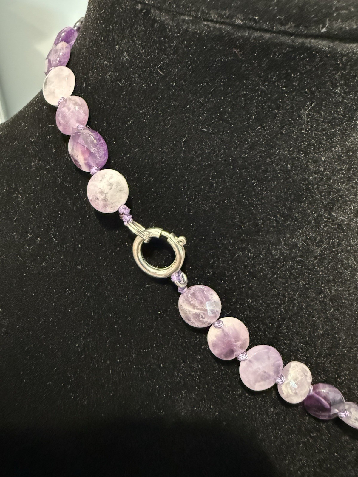 vintage amethyst bead necklace