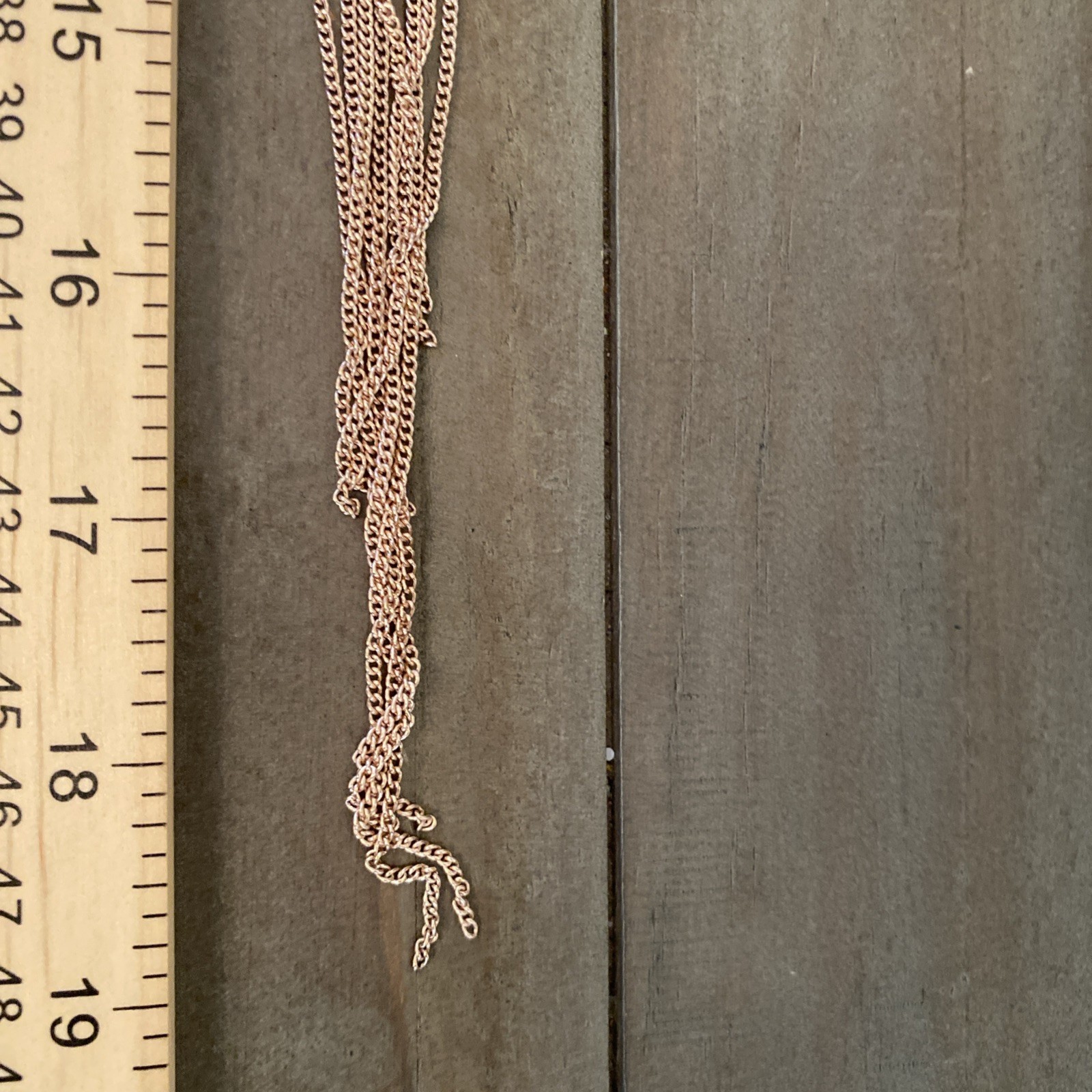 Necklace Rose Gold Tone Long Rhinestone Layered Tassel Fringe Boho Chic Y2K Glam