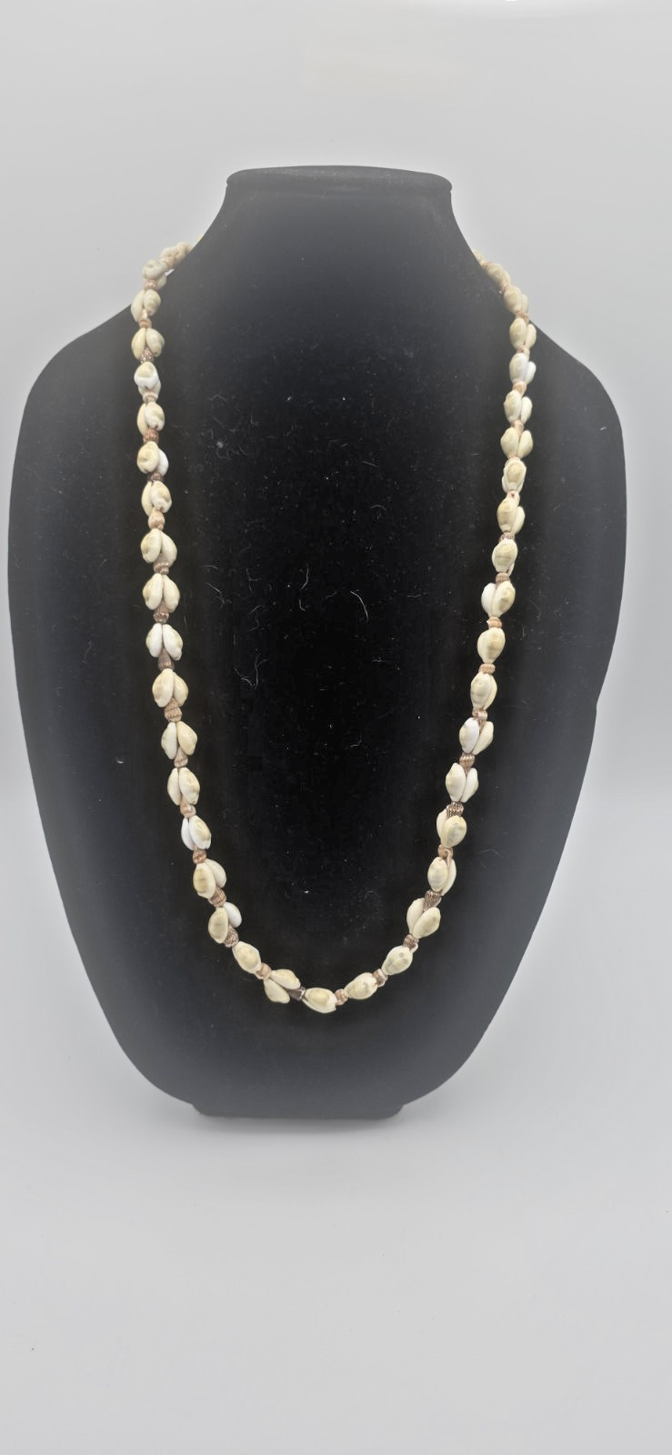 3 Vintage Seashell Beaded Necklaces Bohemian Popcorn Cluster Bow, Double Strand