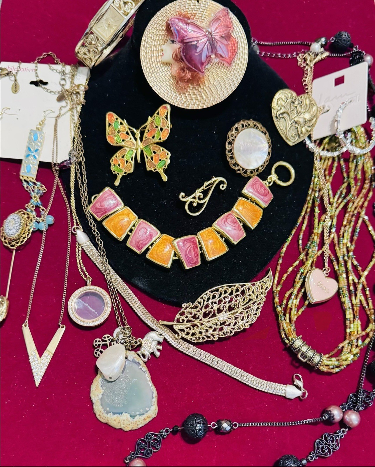 Vintage High End Costume Jewelry Trifari CARA Ethel Myrtle Origami Owl Chicos PD