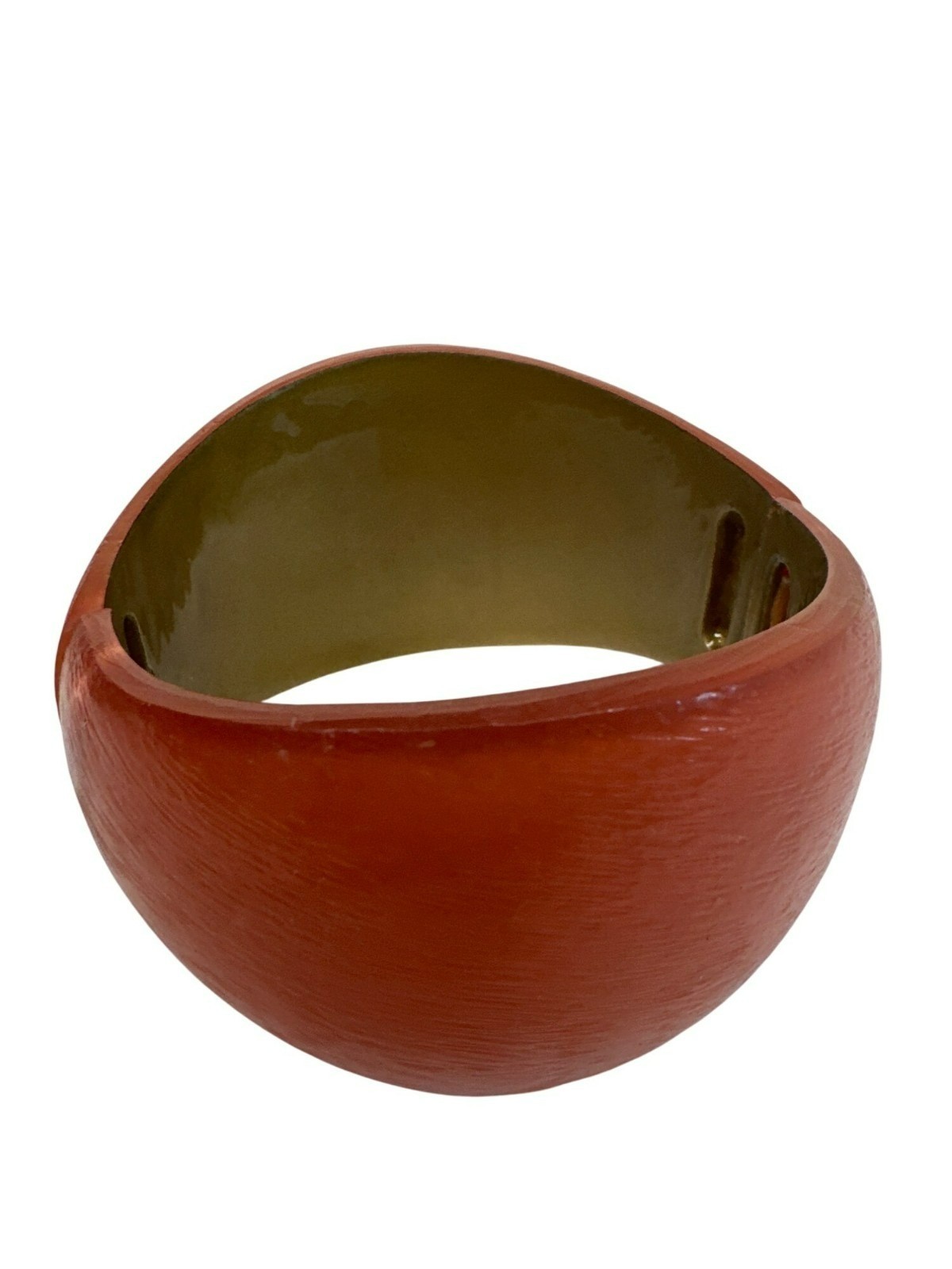 Vintage Bangle Bracelet Red & Gold Chunky Statement 60s 80s