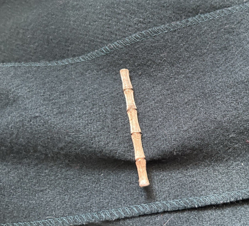 70s Napier Womens Bamboo Bar Brooch Pin Etched Gold Tone 3″ VGUC