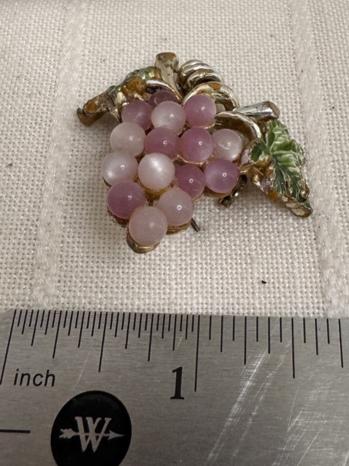 Vintage Purple Grape Bunch Brooch SEE PHOTOS Free Shipping