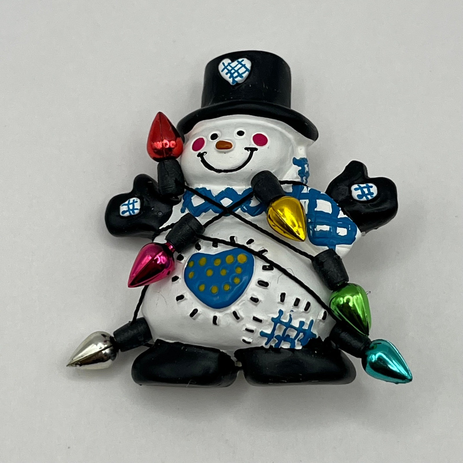 VTG Yuletide D’Lights Snowman Pin Christmas Light String Brooch A.D.M #YT-LB109