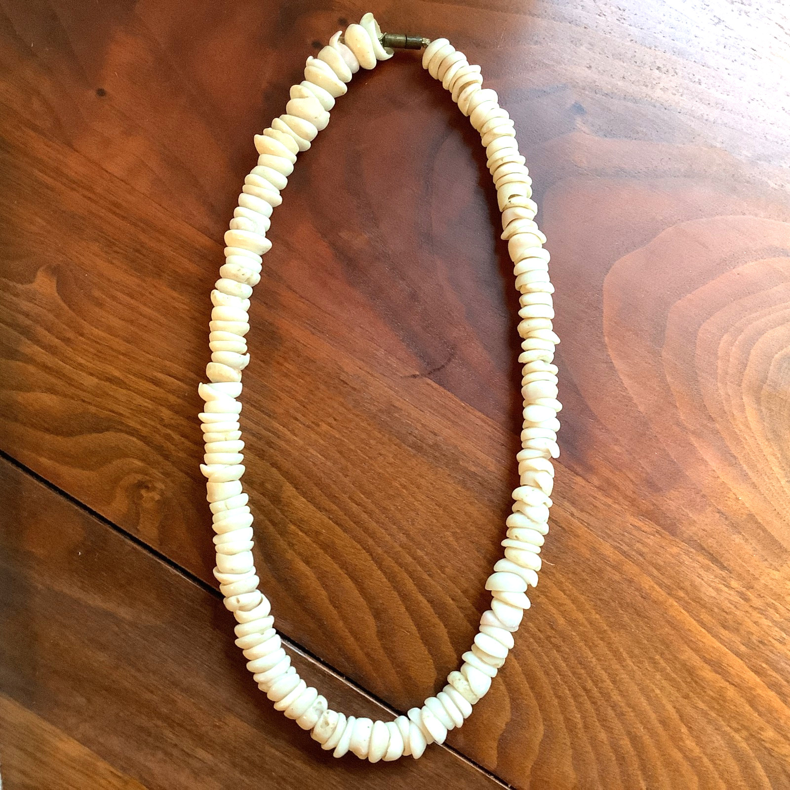 Puka Shell Necklace Vintage Natural Large 10mm Shells Heavy Boho Necklaces 16″
