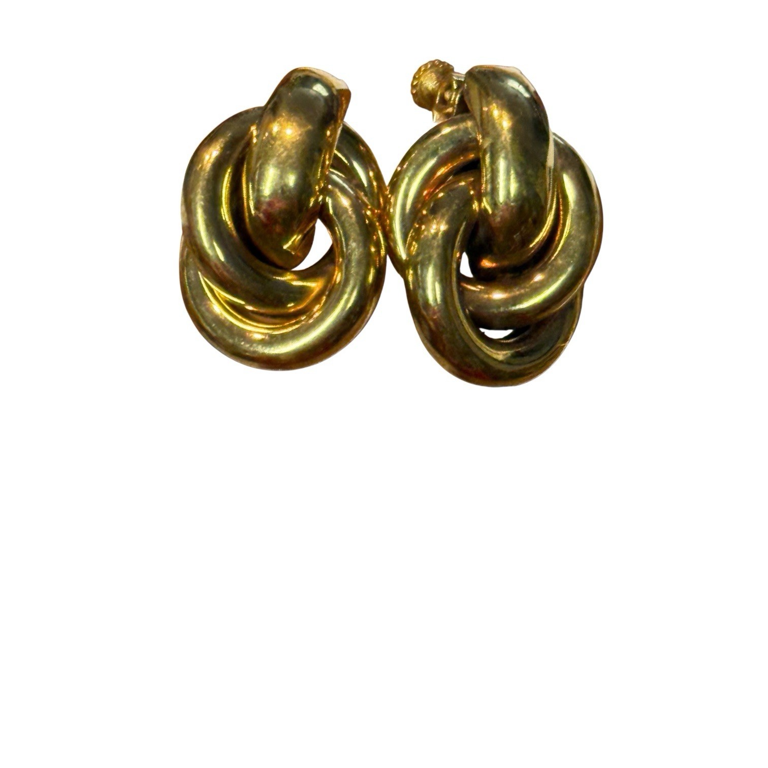 Vintage Napier Earrings Gold Tone Knot Screw Back Clip On Boss Lady Love Knot