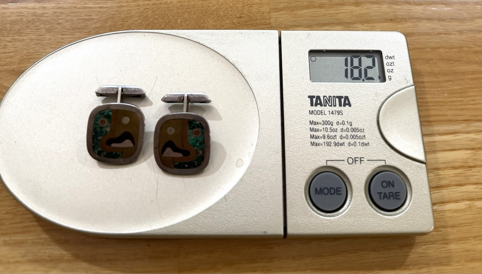 Vintage Mexico Modernist Los Castillo Taxco Mixed Metal Cufflinks