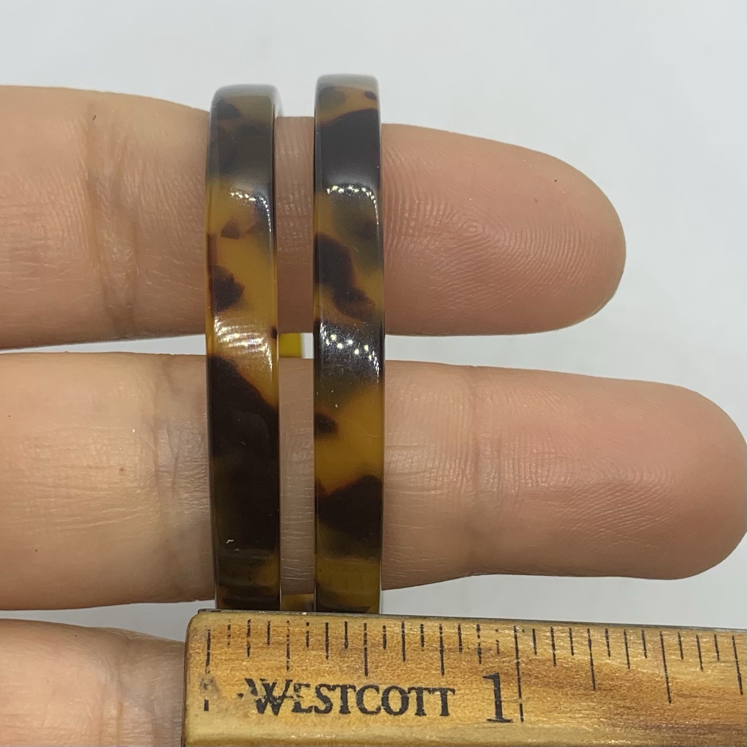 VTG TORTOISE SHELL ACRYLIC STATEMENT ROUND BIG DROP EARRINGS POST