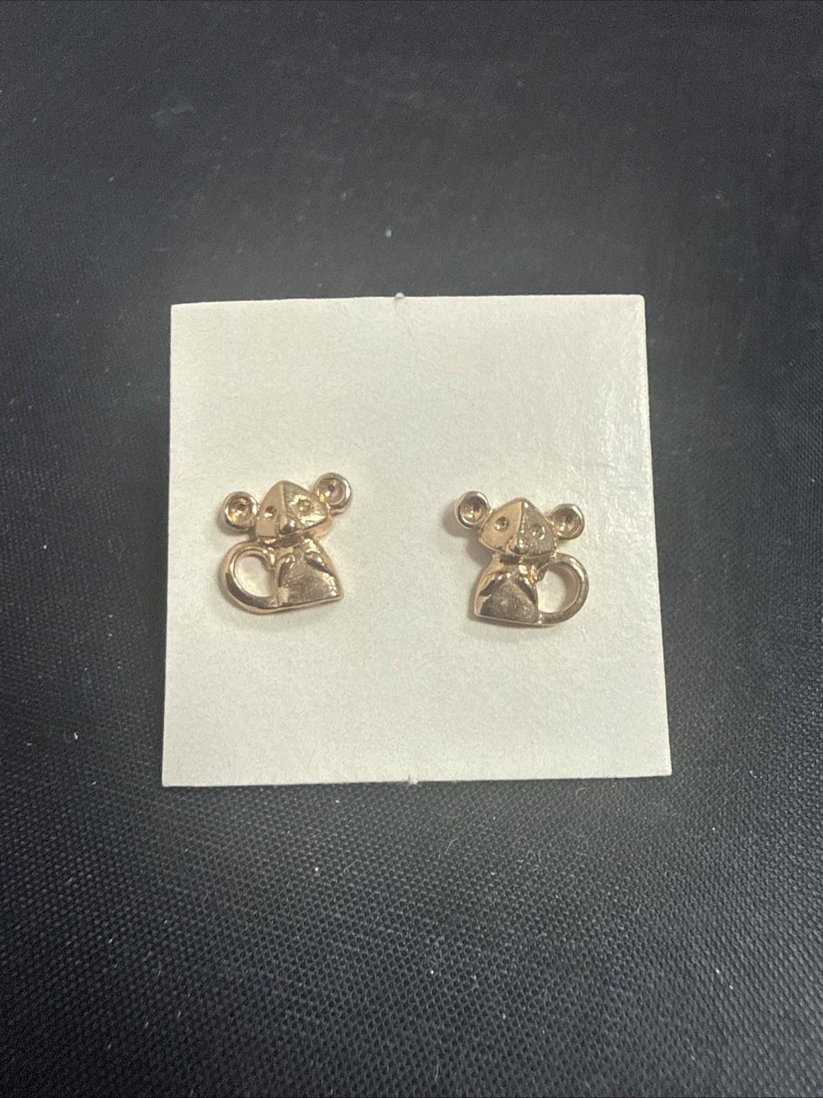 Vintage 1978 Avon Nice Mice Gold Tone Surgical Steel Post Piercd Stud Earrings