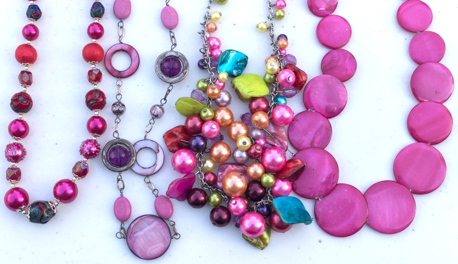 Vintage to Now Lot of 4 Bright & Colorful Pink Necklaces – 1 Charming Charlie