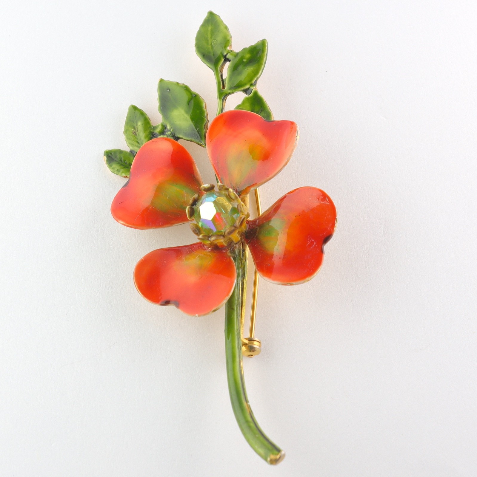 Vintage Original By Robert Enamel Metal Daisy Flower Brooch Pin – Gorgeous