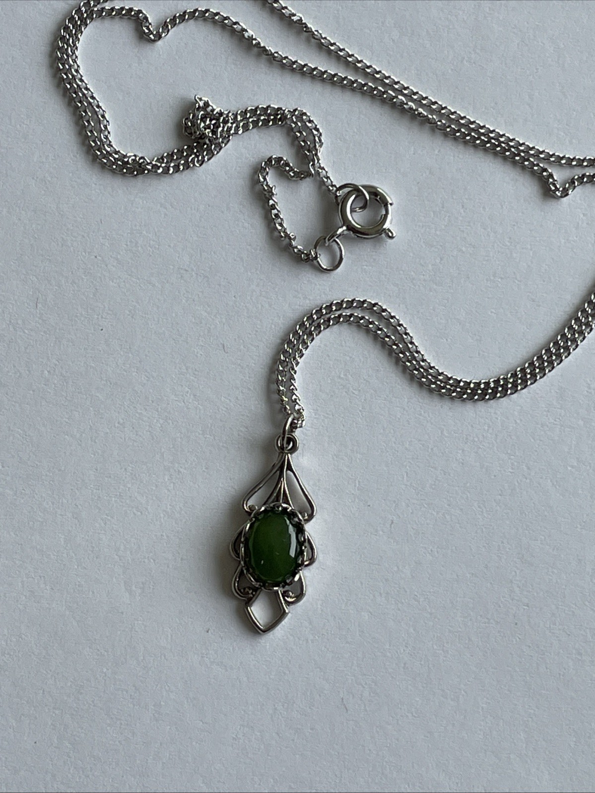 Vintage In Box Genuine Jade Pendant Necklace