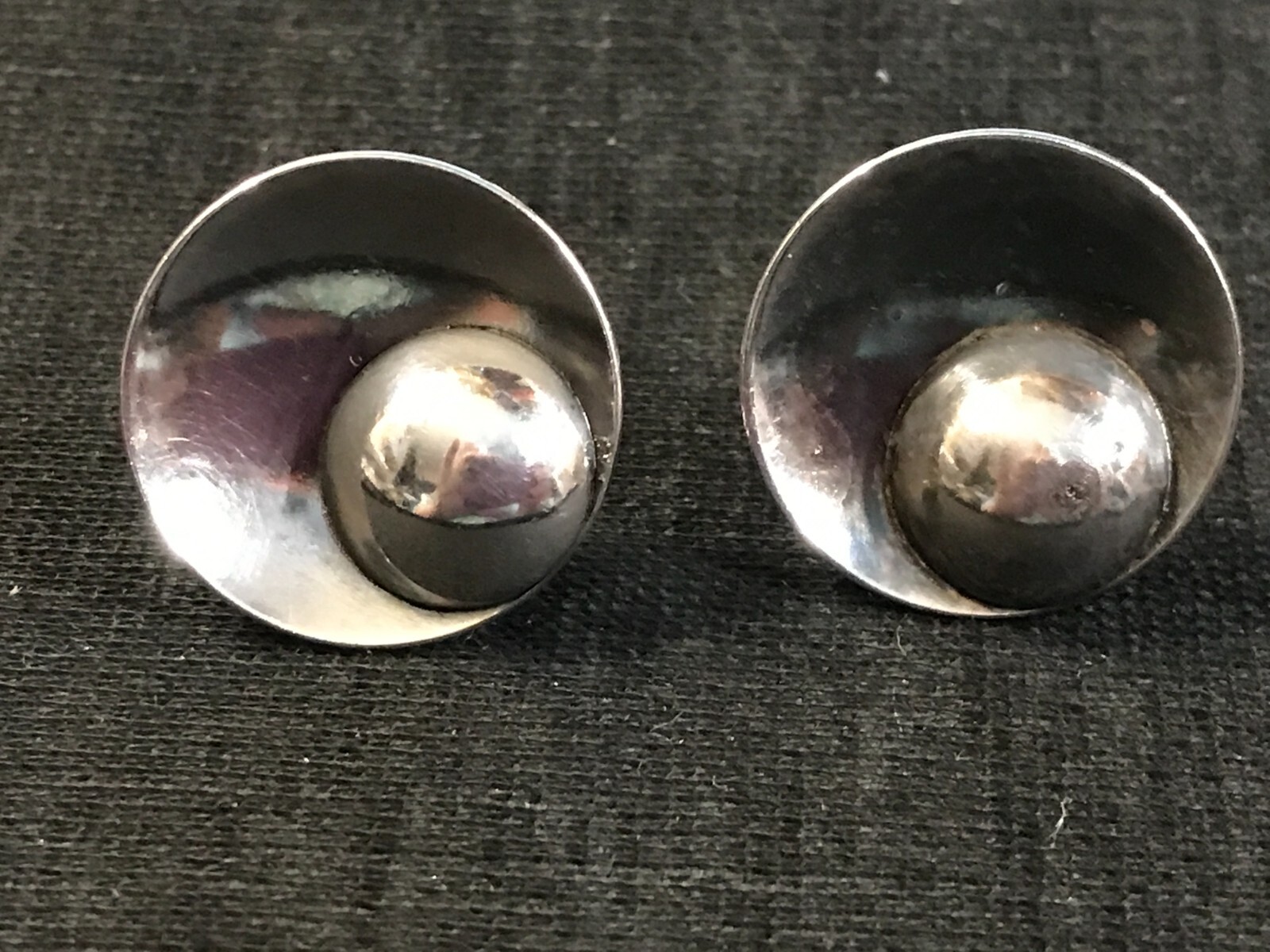 Sterling Silver Modernist Designer N E FROM Screw Back Earrings ~ Denmark