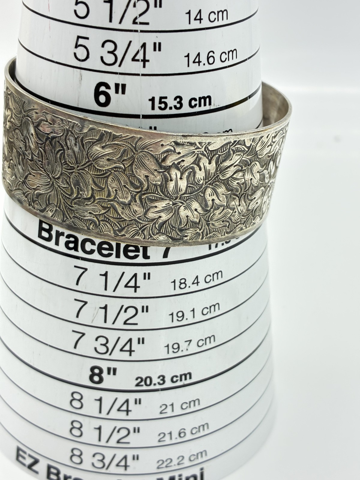 Vintage Bracelets Lot of 2 Silver Tone Floral Cuff and Abalone Shell Bangle