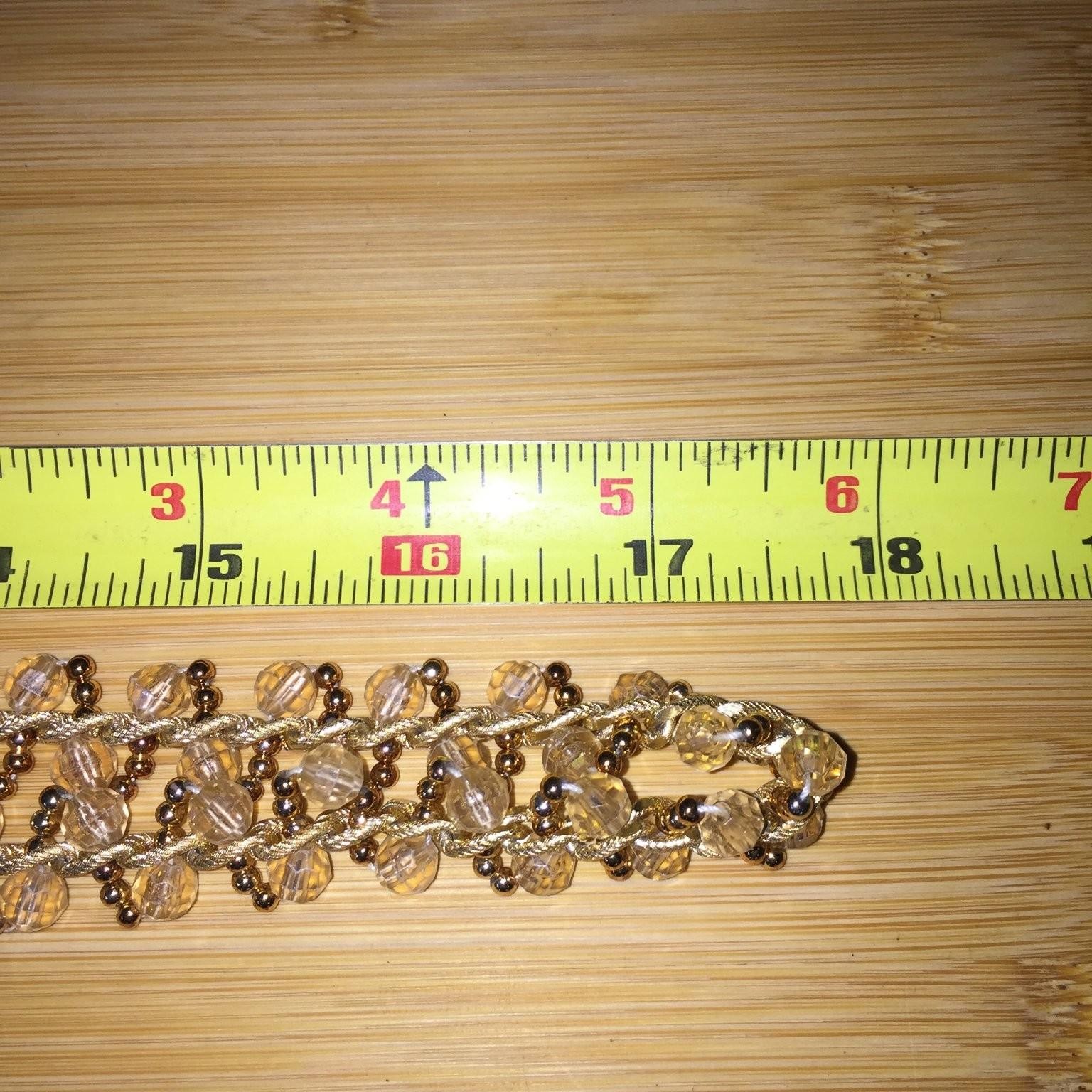Vintage Beaded Necklace Gold-Tone Acrylic Crystal Choker Vintage Style Statement