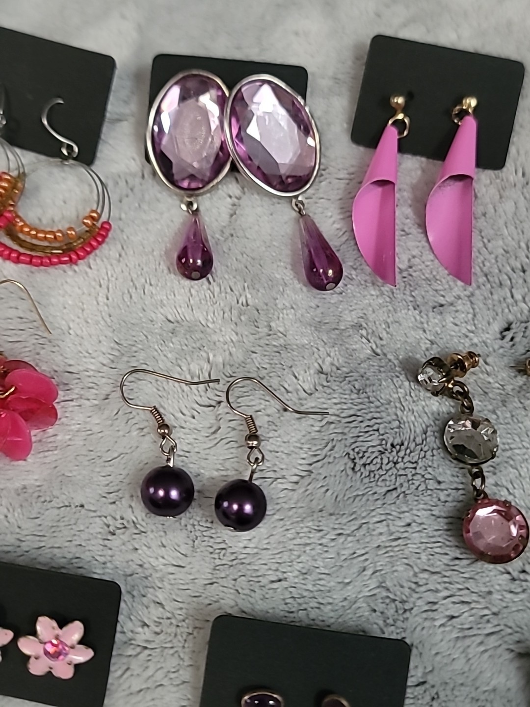 Lot of 19 Vintage Style Earrings for Pierced Ears Multicolor