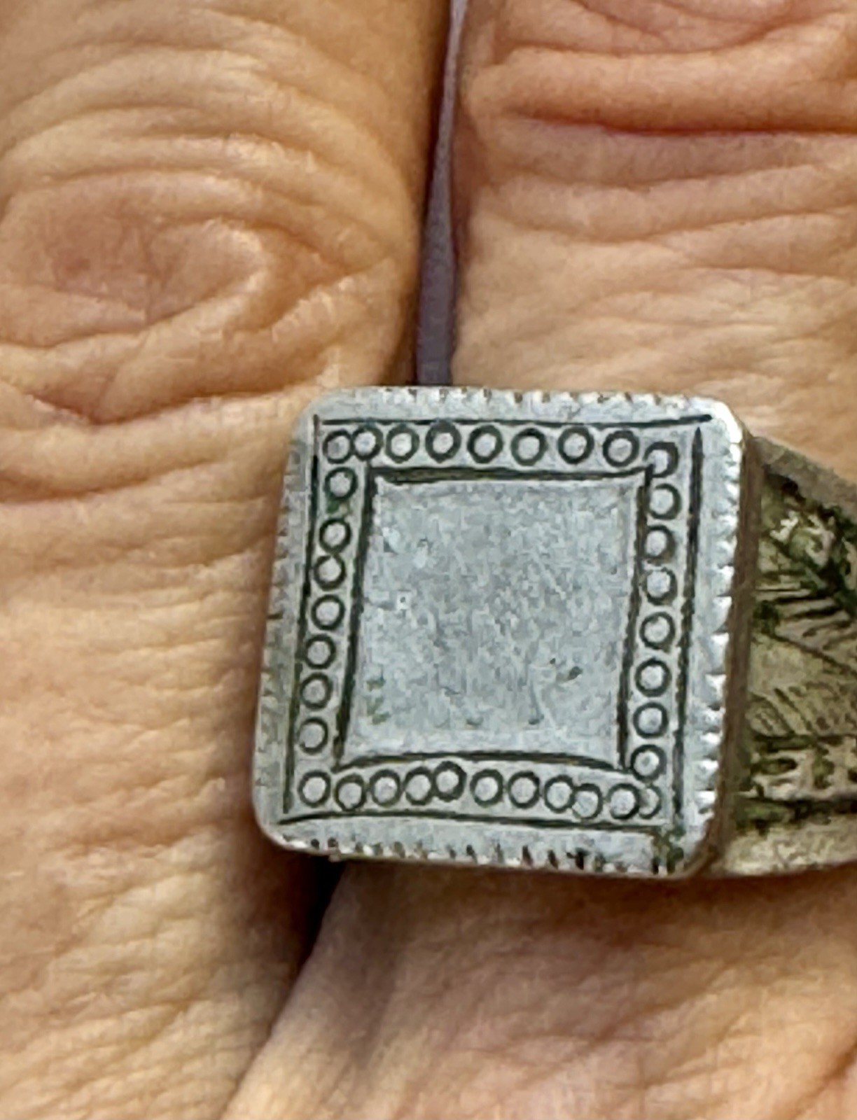 Antique Ethnic Mayan Handcrafted Silver Ring From Guatemala Size 7.5