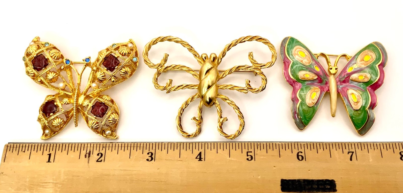 Vintage Butterfly Brooch Monet Avon Gerry’s Enamel Rhinestone Filigree Lot of 14