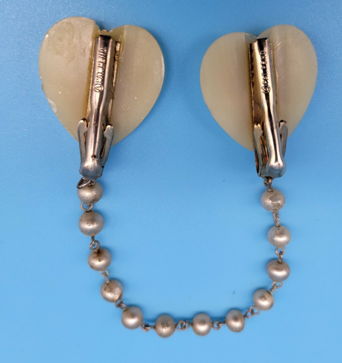 Vintage Faux Pearls Hearts Flowers Chain Sweater Dress Clip