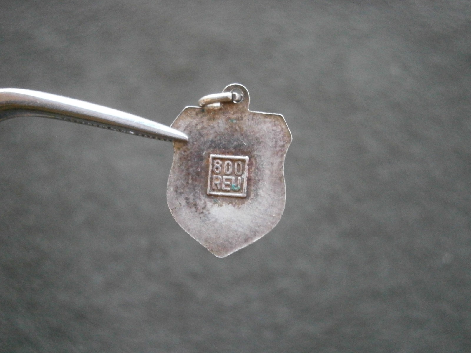 Tanger Tangier Morocco Vintage REU 800 Silver Enamel Travel Shield Charm