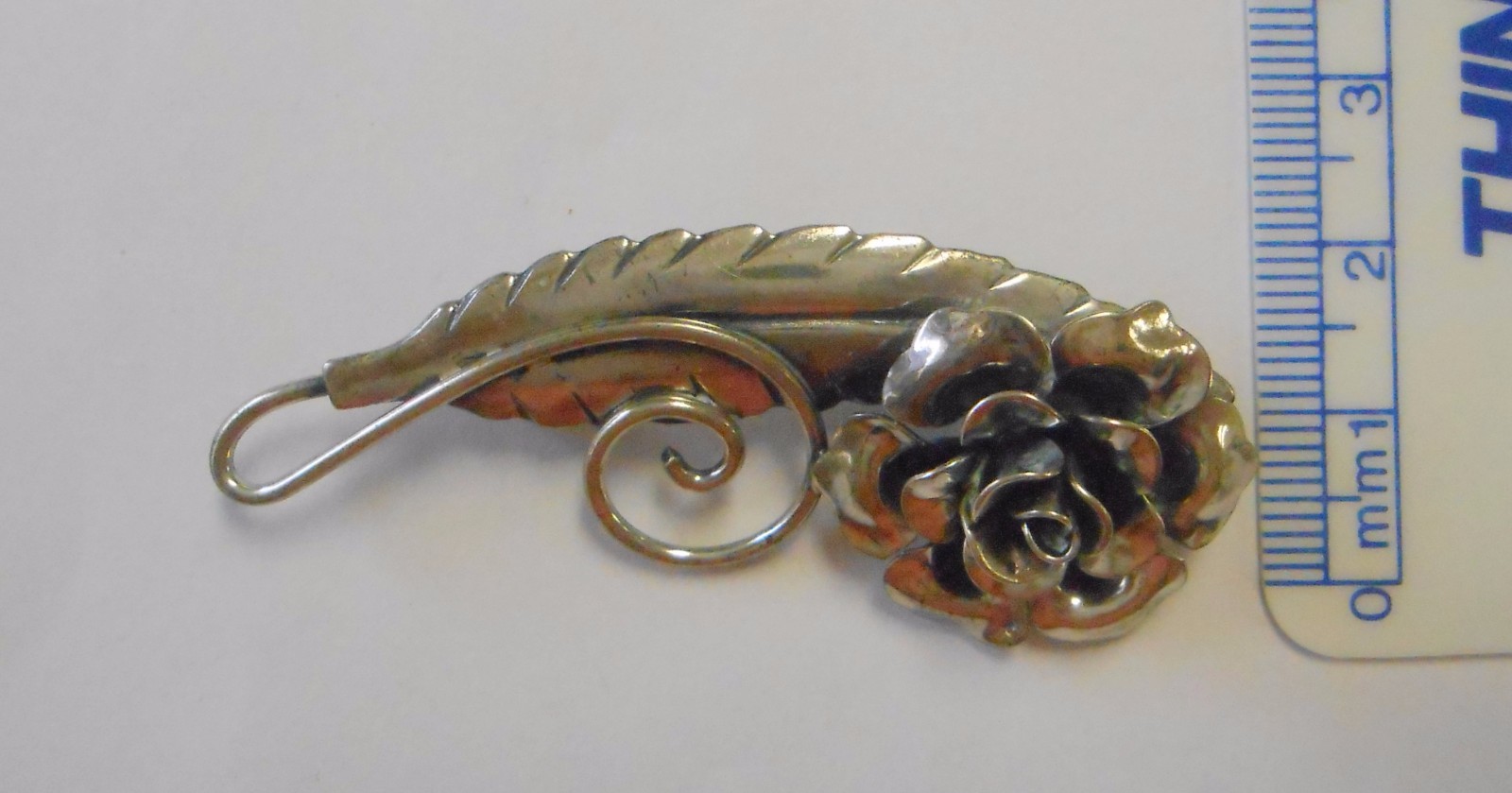 Vintage Jewelart Sterling 925 Silver Large Flower Brooch Pin 8.4 Grams 60 mm