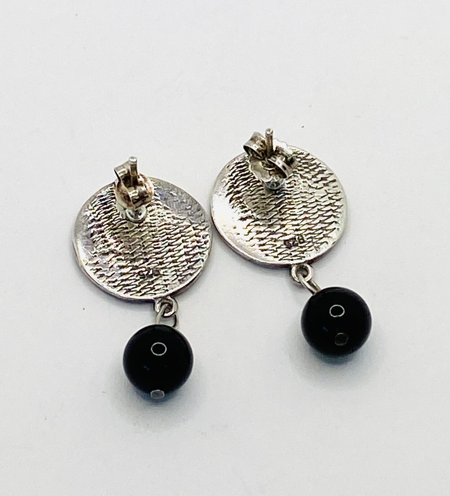 925 Earrings Dangles Geometric Art Deco Vintage Pierced 6.69g