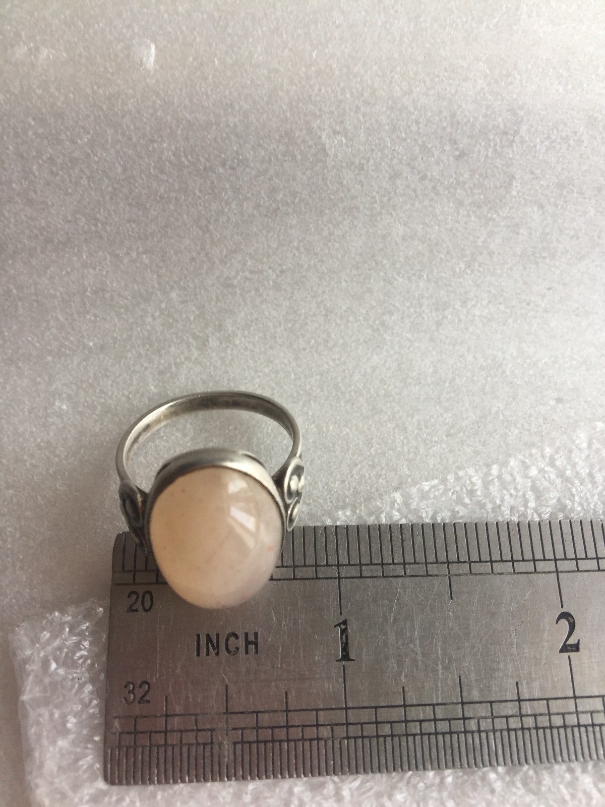 Rings USSR Rings Vintage Soviet Silver 875 Russia pink beige quartz