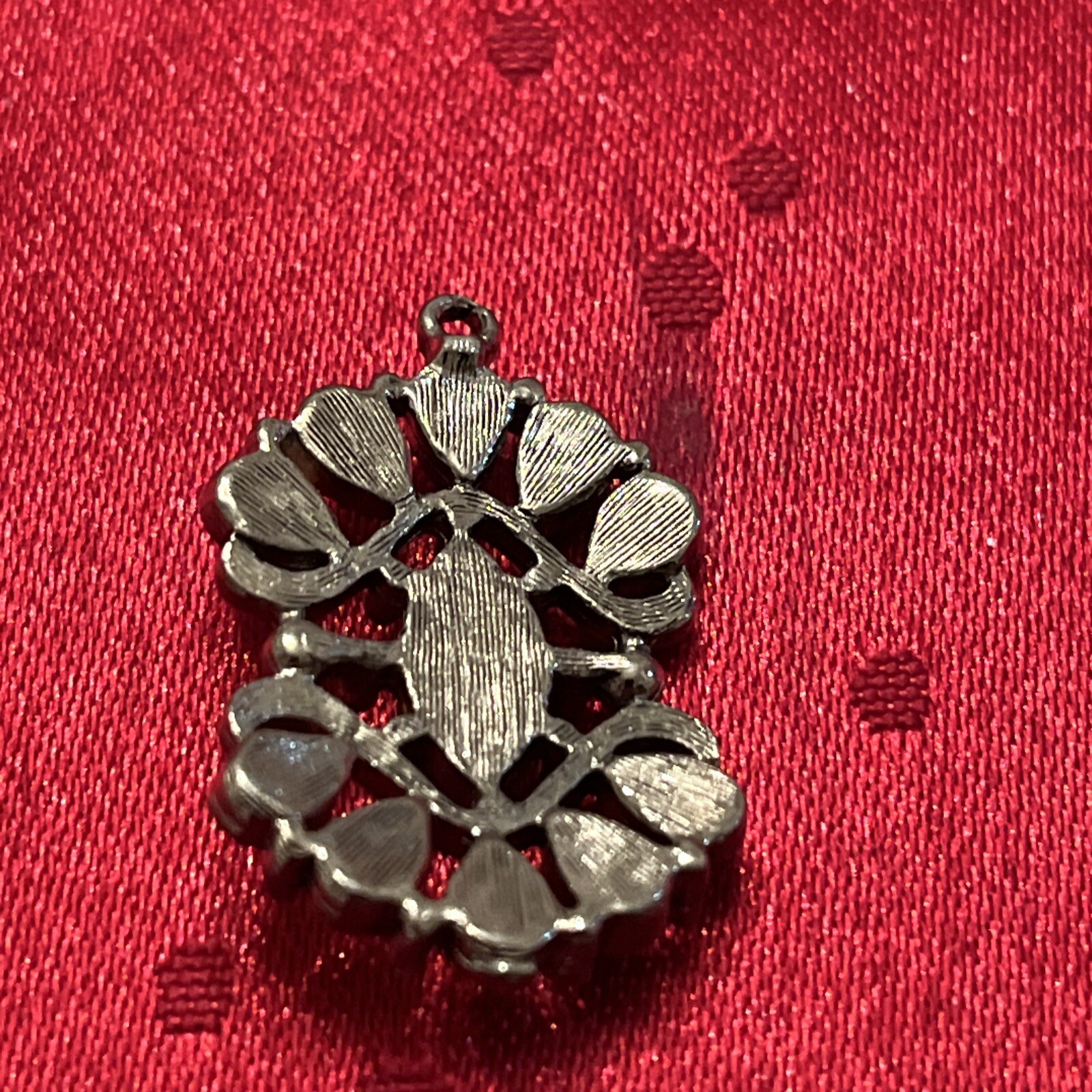 Silver Tone Turquoise Color Inlay Pendant Vintage
