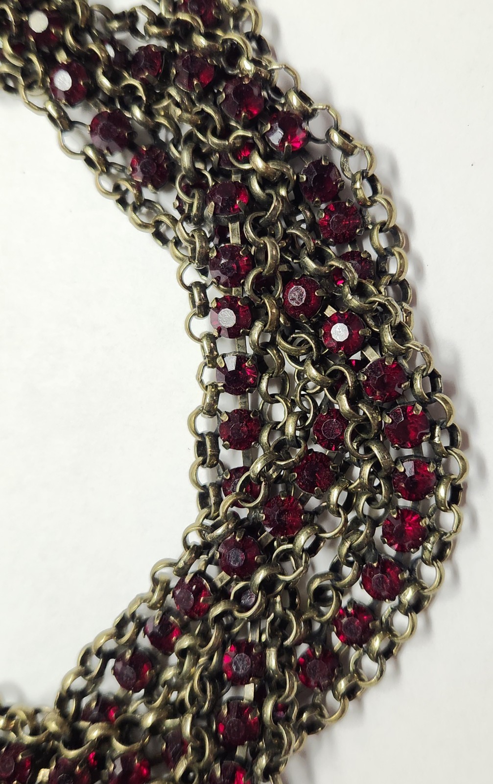 Coldwater Creek Rope-Style Red Faceted Stone Necklace