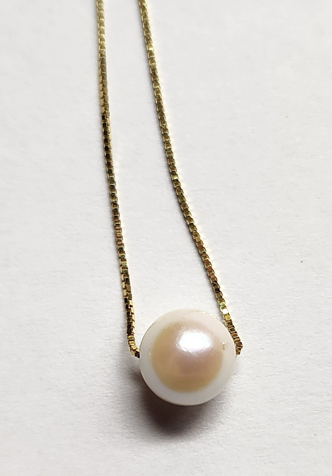 Vintage 10k Yellow Gold Peter Brown White Pearl Necklace
