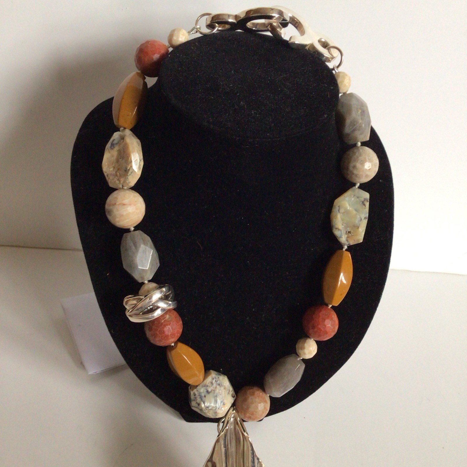 GORGEOUS SEBBAG VON MUSULIN NECKLACE DINOUART PENDANT STERLING