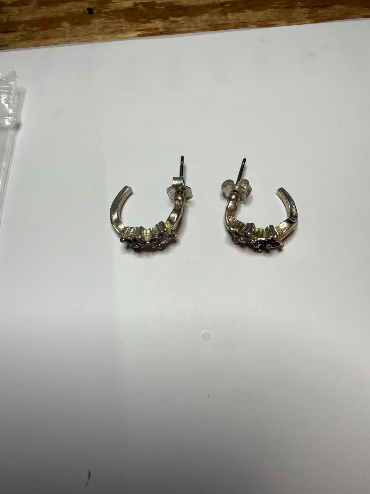cluster floral, champagne and clear rhinestones earrings