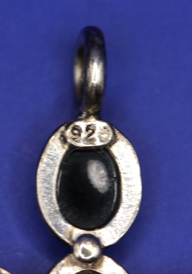 Vintage South Western Sterling Silver Multi Stone Cross Pendant #BG1
